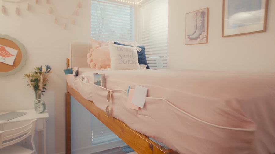 How Your Bed Becomes Your Desk, Couch, and Storage in a Dorm