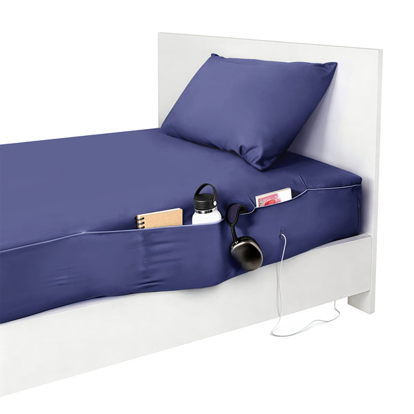 Nest & Nooks Twin XL  Fitted Dorm Sheet with Full Length Side Storage