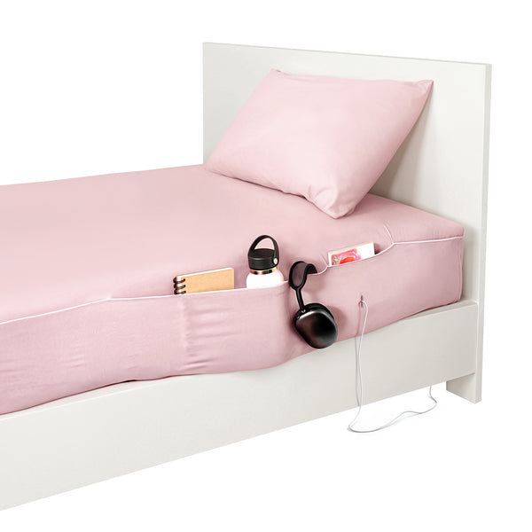 Nest & Nooks Twin XL  Fitted Dorm Sheet with Full Length Side Storage